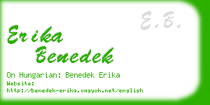 erika benedek business card